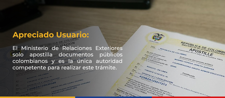 En línea Apostilla y Legalización - Requisitos | Cancillería