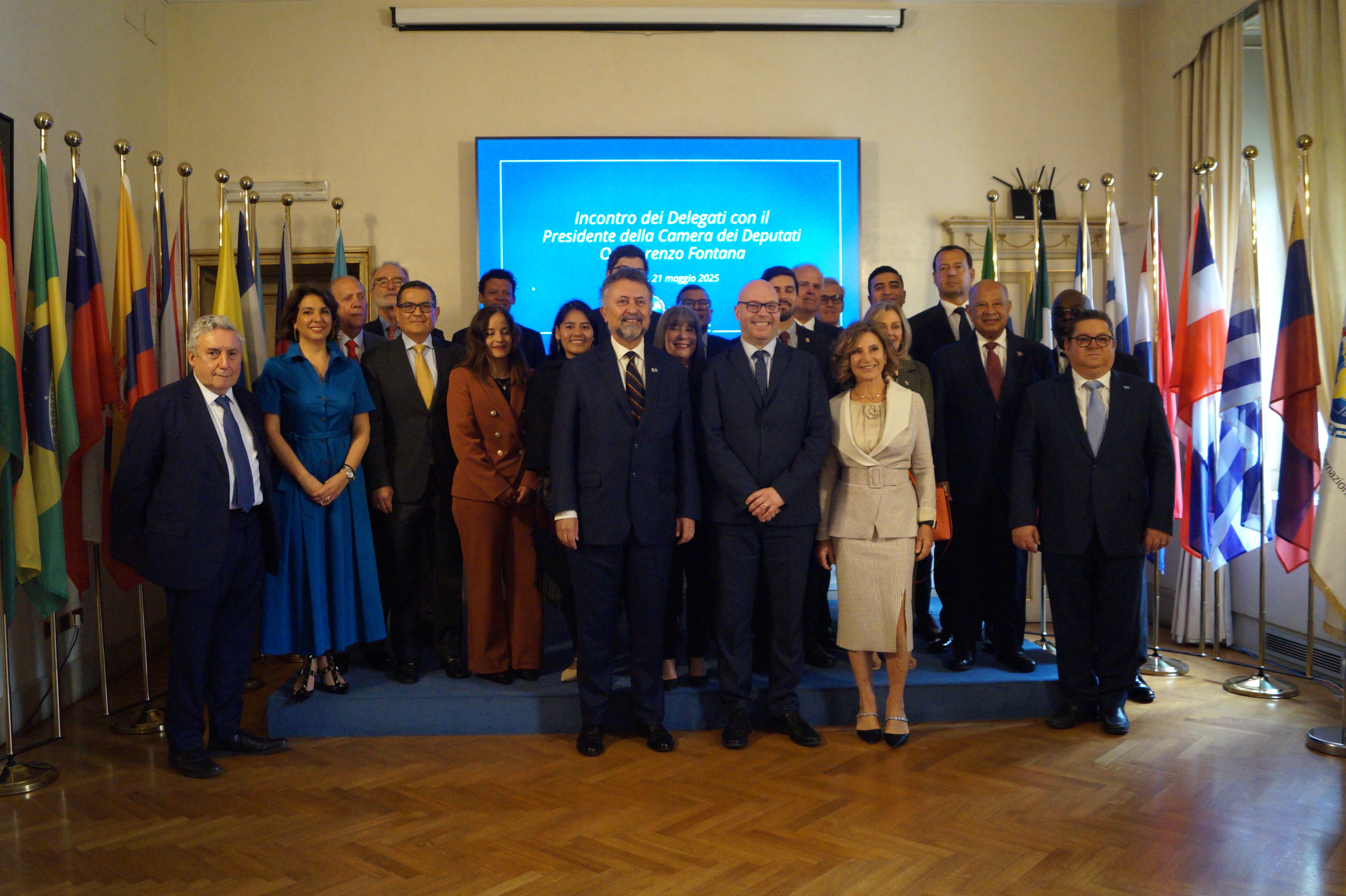 Embajadora Ligia Margarita Quessep participa en el encuentro de los delgados de IILA con el Presidente de la Cámara de Diputados de Italia, Lorenzo Fontana