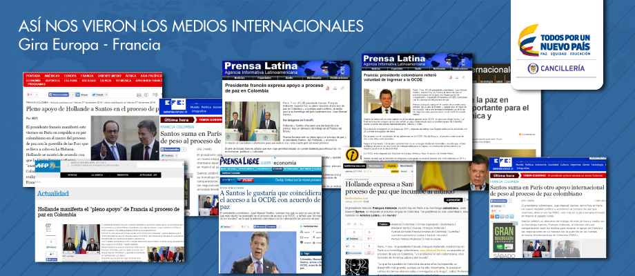 Los medios internacionales registraron el apoyo que el Gobierno francés ofreció al proceso de paz