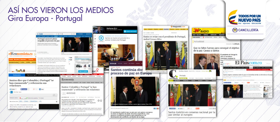 Así registraron los medios nacionales e internacionales la reunión del Presidente Santos y la Canciller María Ángela Holguín con el Presidente de Portugal