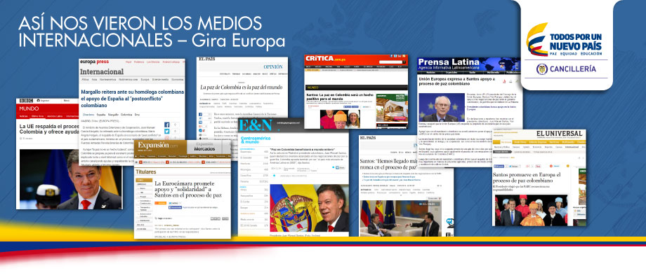 Así registran los medios internacionales la gira por Europa del Presidente Juan Manuel Santos y la Canciller María Ángela Holguín 