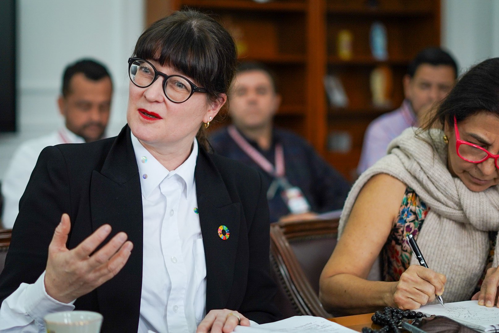 Foto de Tania Fabricius, Jefe de la División para Desplazados y Países de Acogida, del Ministerio Federal de Cooperación Económica y para el Desarrollo de Alemania (BMZ). Cortesía de la Gobernación de Norte de Santander.