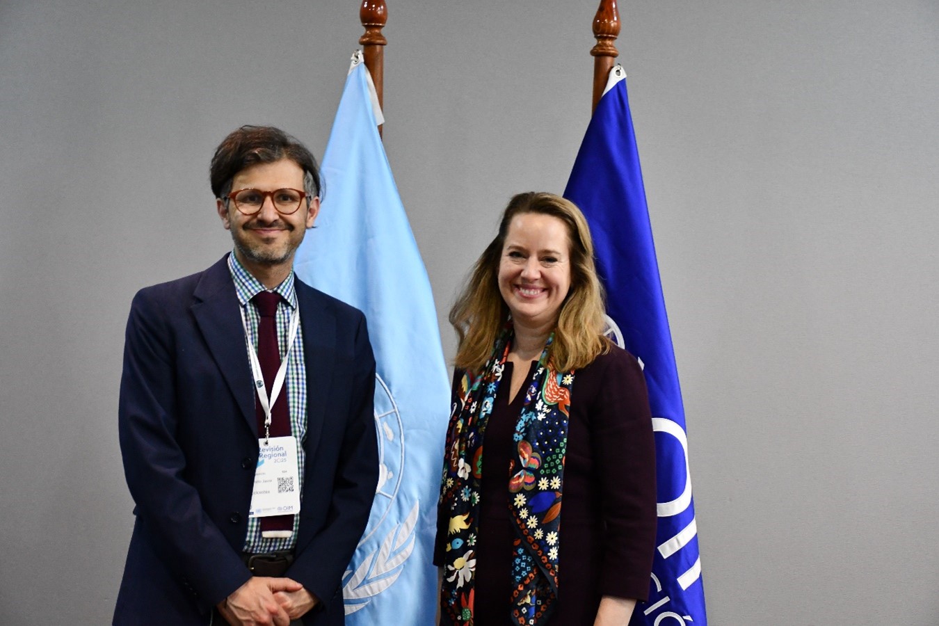Viceministro Mauricio Jaramillo y Directora General de la OIM, Amy E. Pope