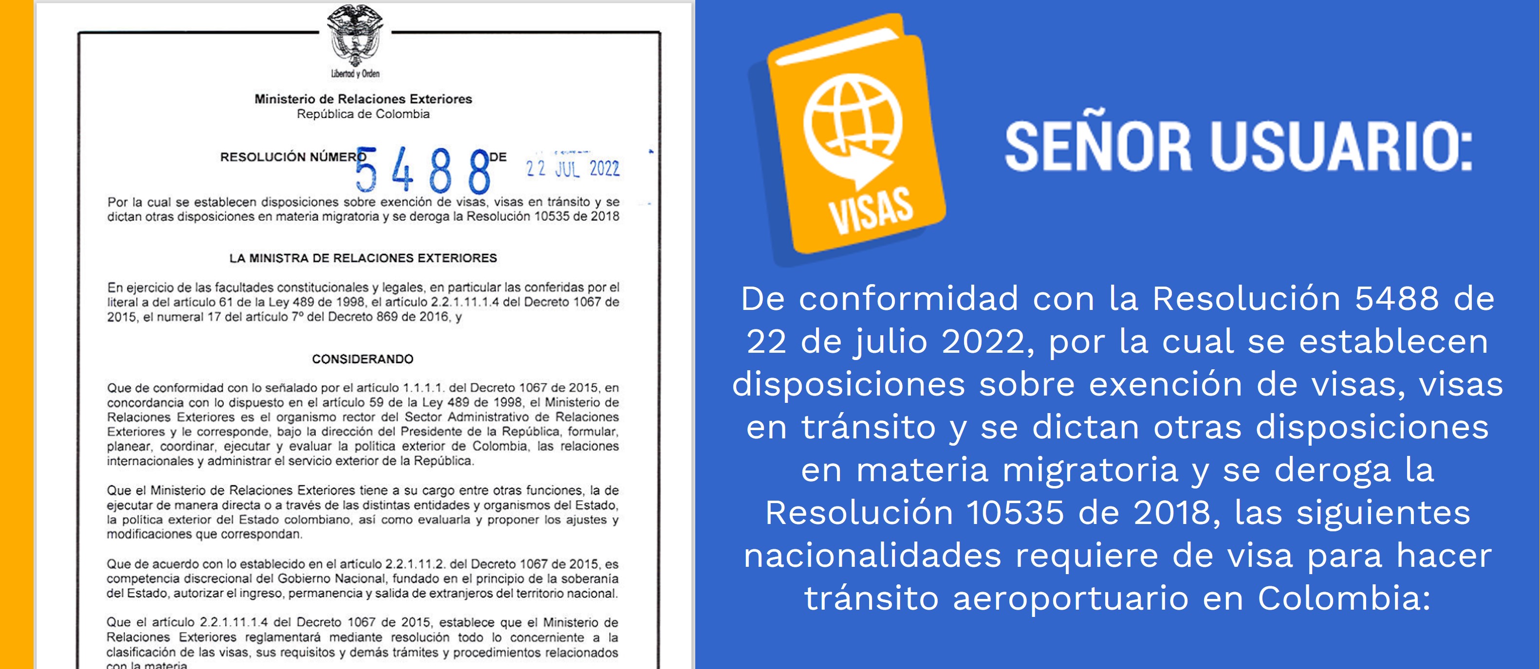 visa resolución