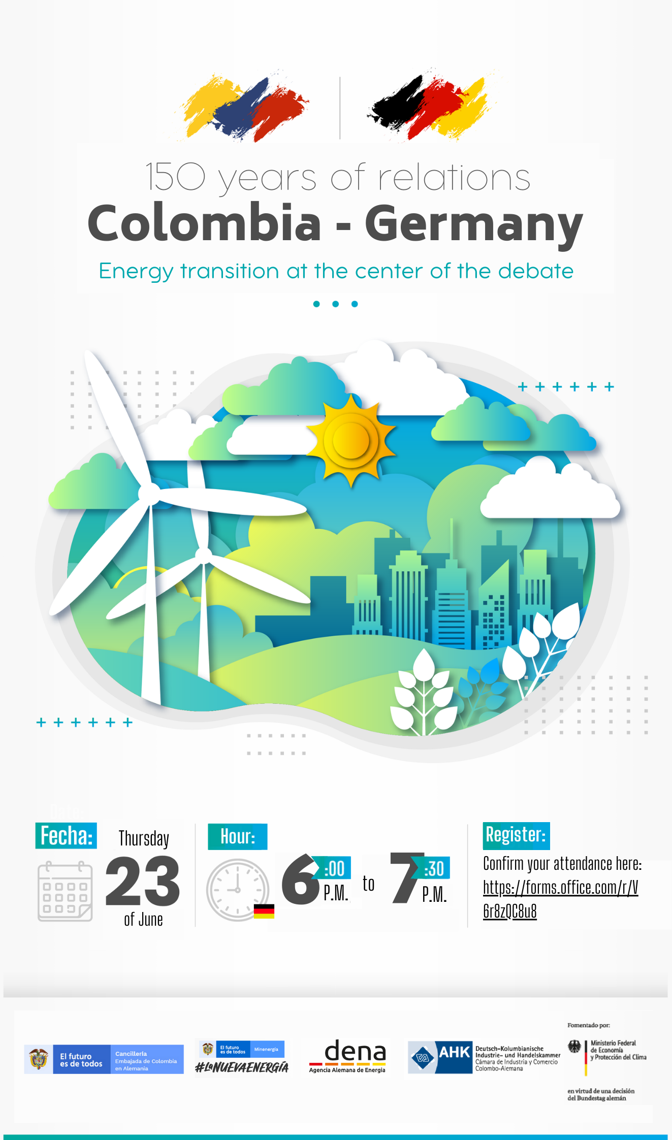 En el aniversario de los ciento cincuenta años de la relación diplomática entre Colombia y Alemania la Transición Energética se encuentra en el centro del debate