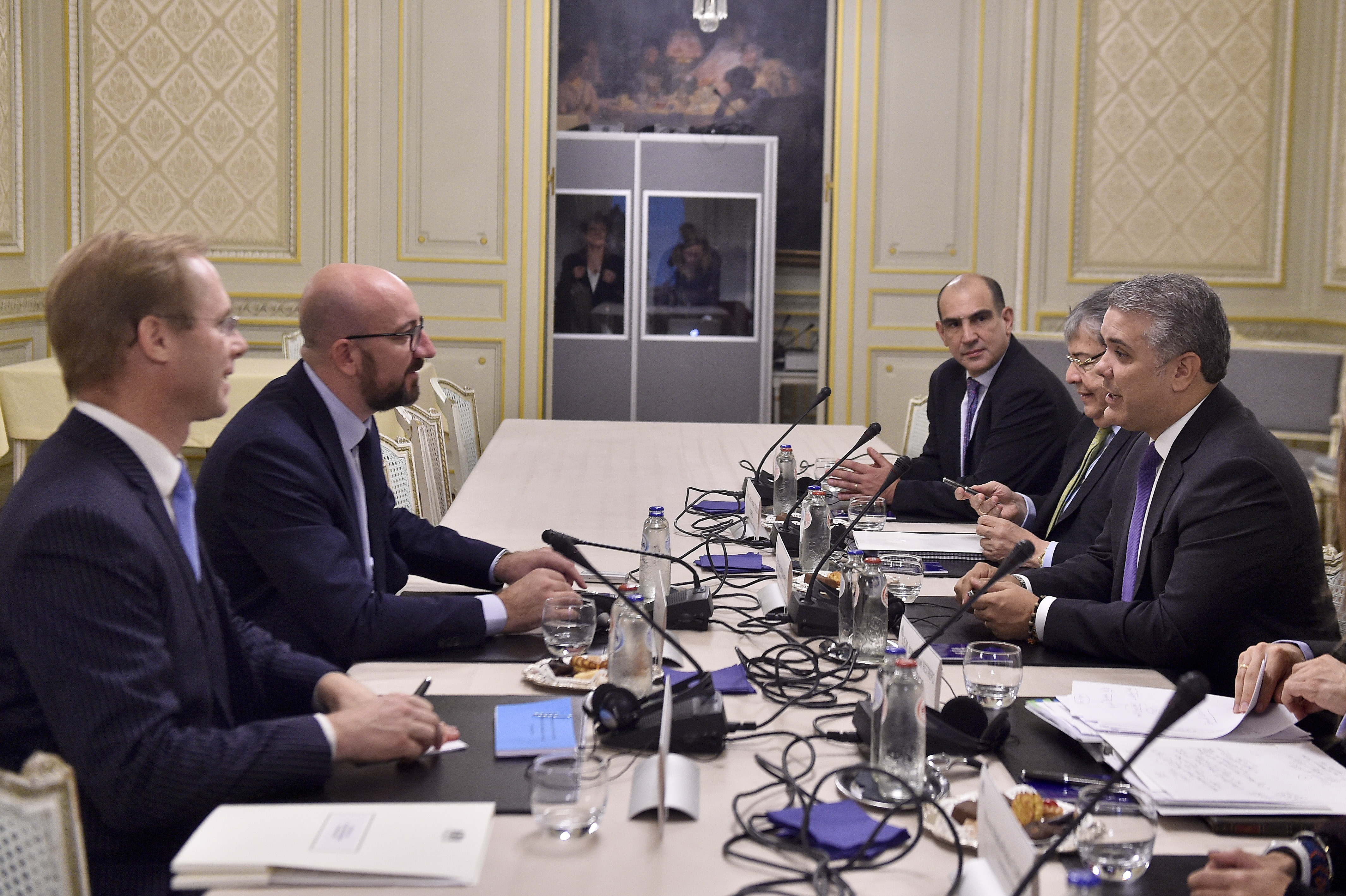 Presidente Iván Duque estuvo acompañado por el Canciller Carlos Holmes Trujillo, a reunión con el Primer Ministro del Reino de Bélgica
