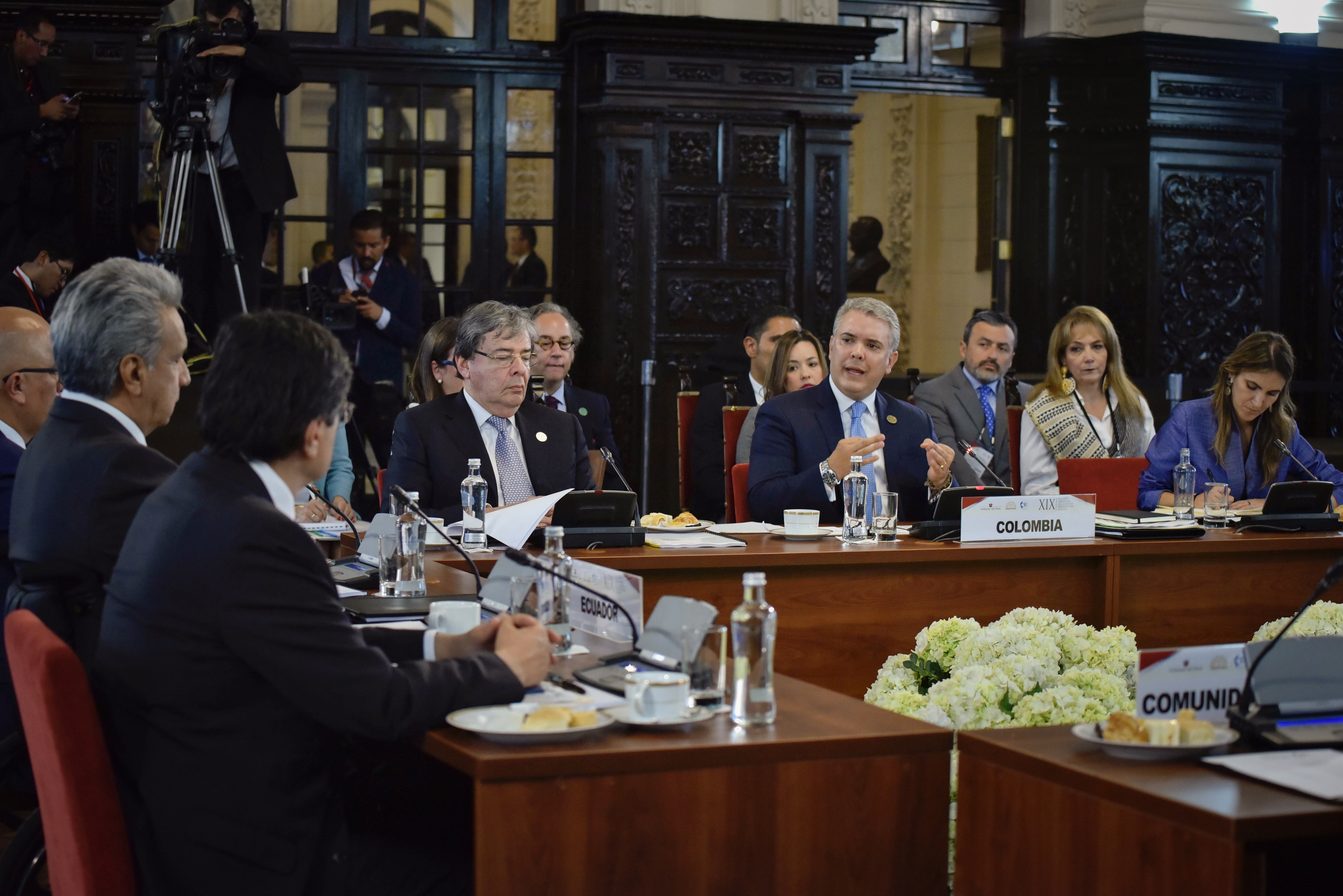 Presidente Duque y Canciller Holmes Trujillo, presentes en conmemoración del aniversario de la CAN 