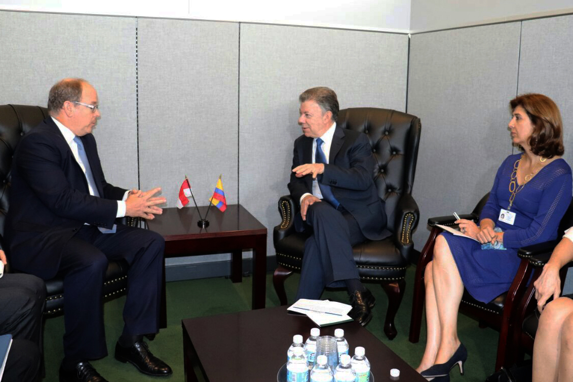 En Nueva York, el Presidente Santos y la Canciller Holguín sostuvieron reunión con el Príncipe de Mónaco