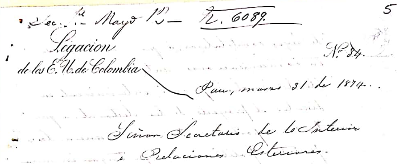 En los archivos de la Cancillería: Correspondencia del político federalista y panameño, Justo Arosemena en la Legación de Francia en 1874