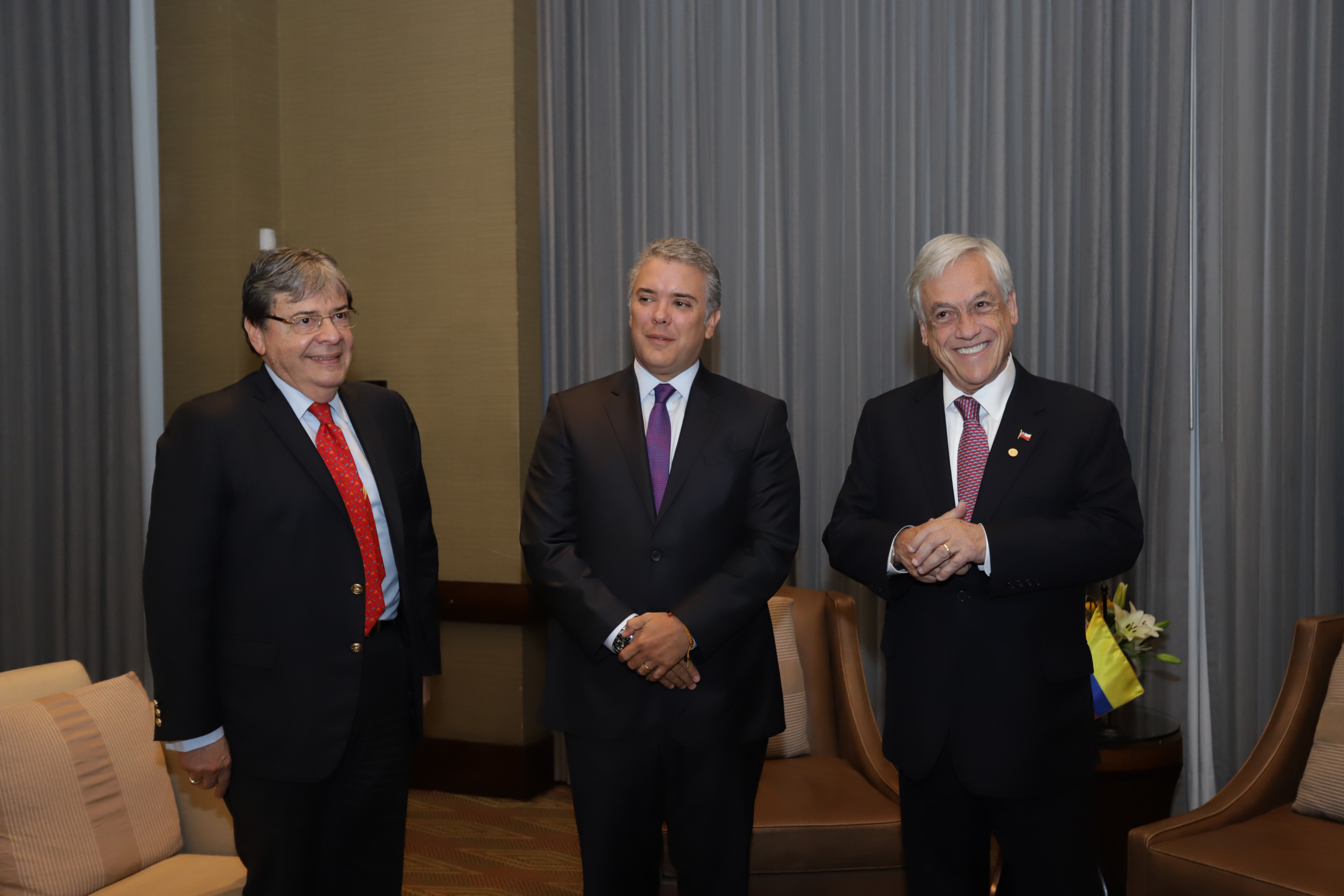 El Presidente Iván Duque, junto al Canciller sostuvo un encuentro bilateral con el Presidente de Chile, Sebastián Piñera