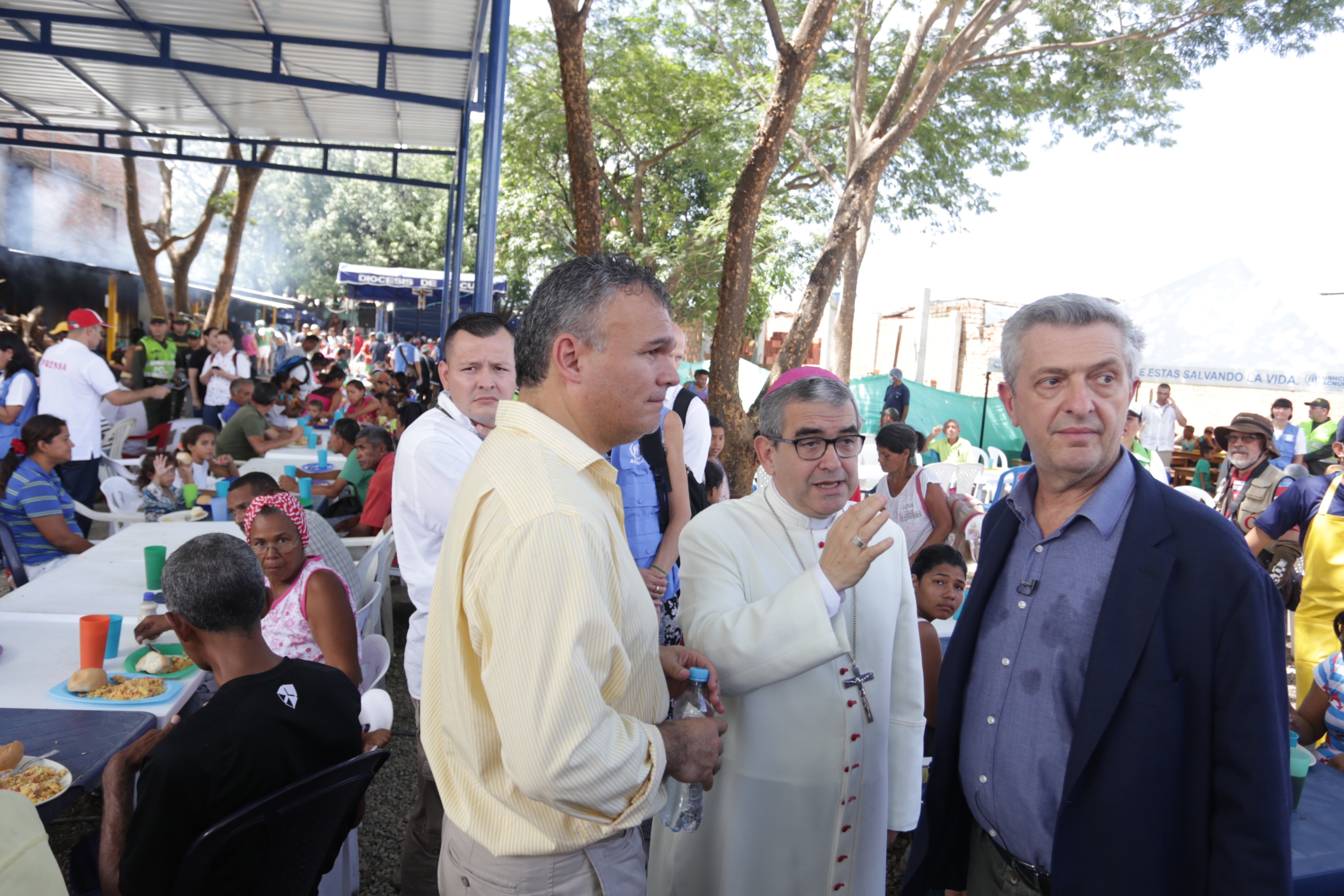 Alto Comisionado, Filippo Grandi, conoció el comedor Divina Providencia, donde la Diócesis de Cúcuta brinda diariamente alimentación a 3.500 migrantes