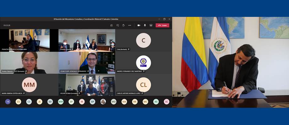 Colombia y El Salvador celebraron la II Reunión del Mecanismo de Consultas y Coordinación Bilateral