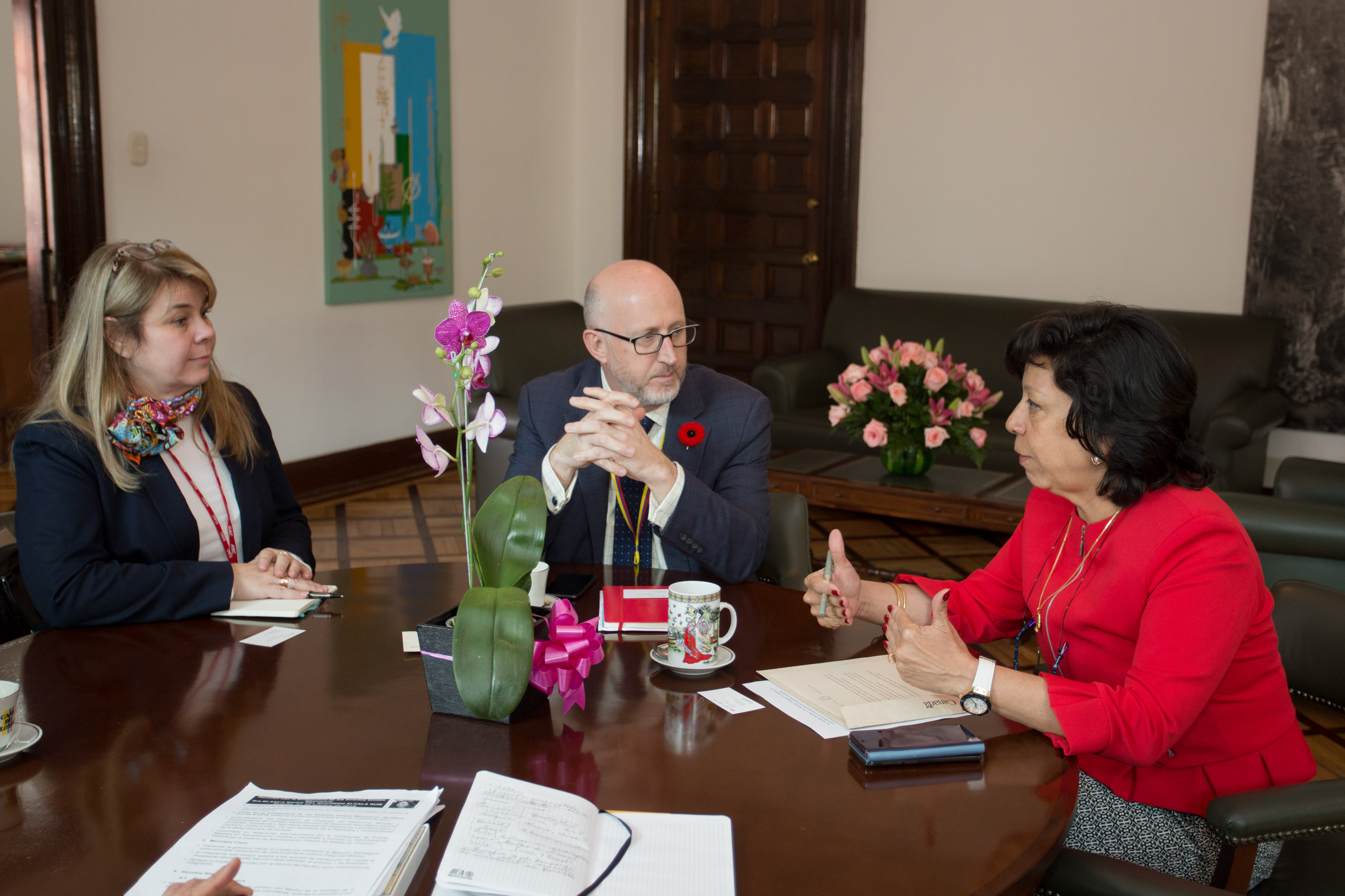 La Viceministra de Relaciones Exteriores, Luz Stella Jara, le dio la bienvenida al Viceministro Adjunto para las Américas de Canadá, Michael Grant