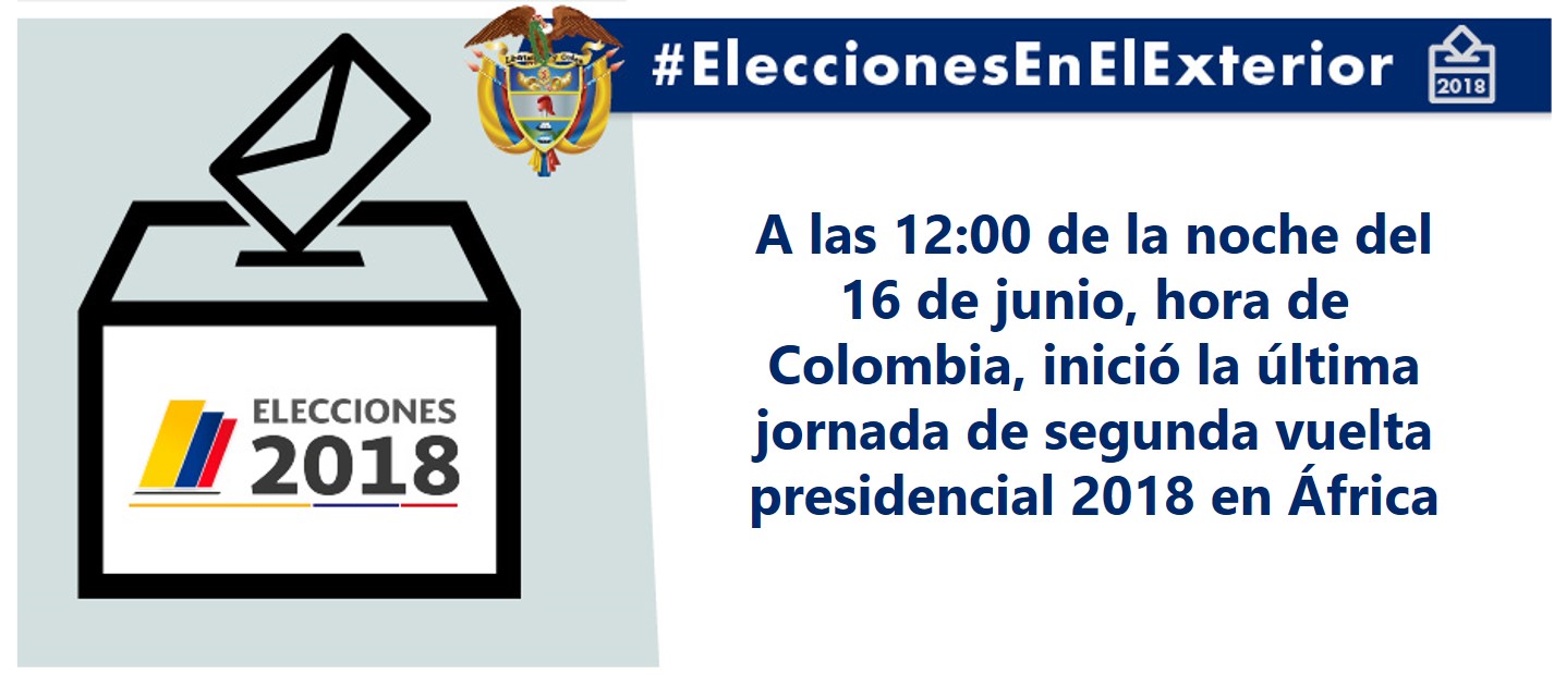A las 12:00 de la noche del 16 de junio, hora de Colombia, inició la jornada de segunda vuelta presidencial 2018 en África