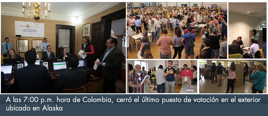 Las 7:00 p.m. hora de Colombia, cerró el último puesto de votación en e exterior ubicado en Alaska