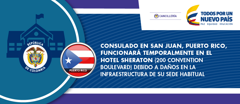 Habilitan sede temporal que operará Consulado de Colombia en San Juan, Puerto Rico