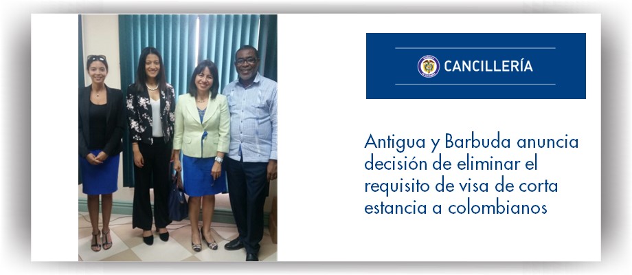 Antigua y Barbuda anuncia decisión de eliminar el requisito de visa de corta estancia para colombianos