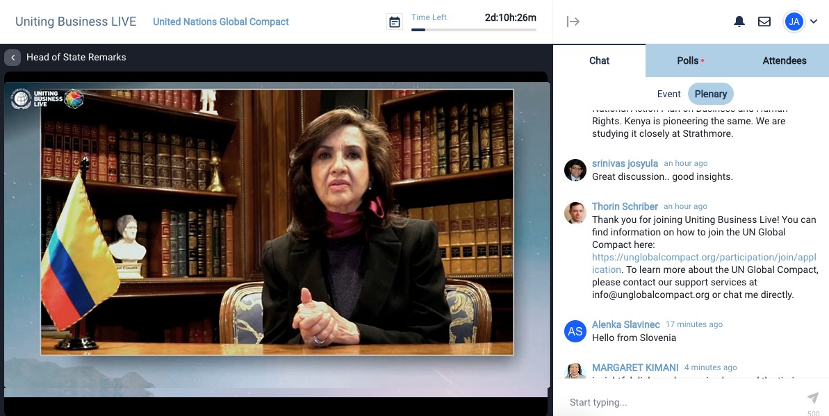 Canciller Claudia Blum participó en el Foro del Sector Privado del Pacto Global 