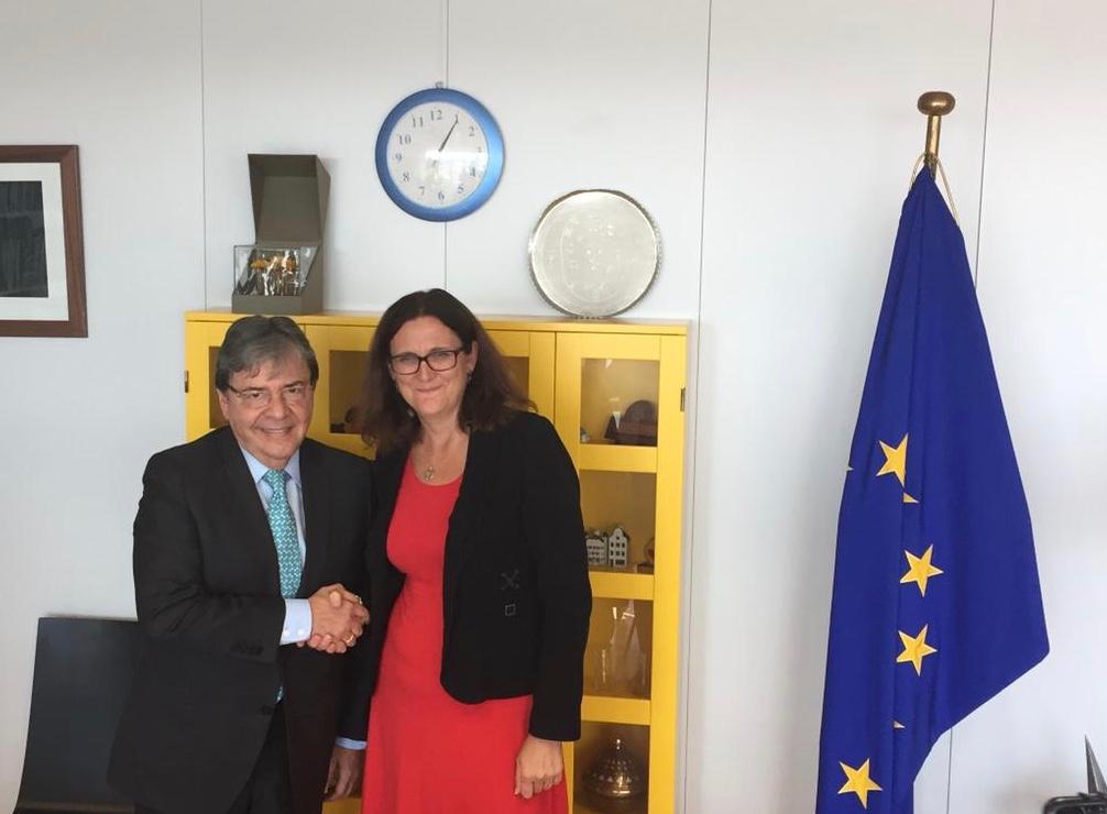 Canciller Trujillo se reunió con la Comisaria de Comercio de la Comisión Europea, Cecilia Malmström, para consolidar y ampliar la relación comercial