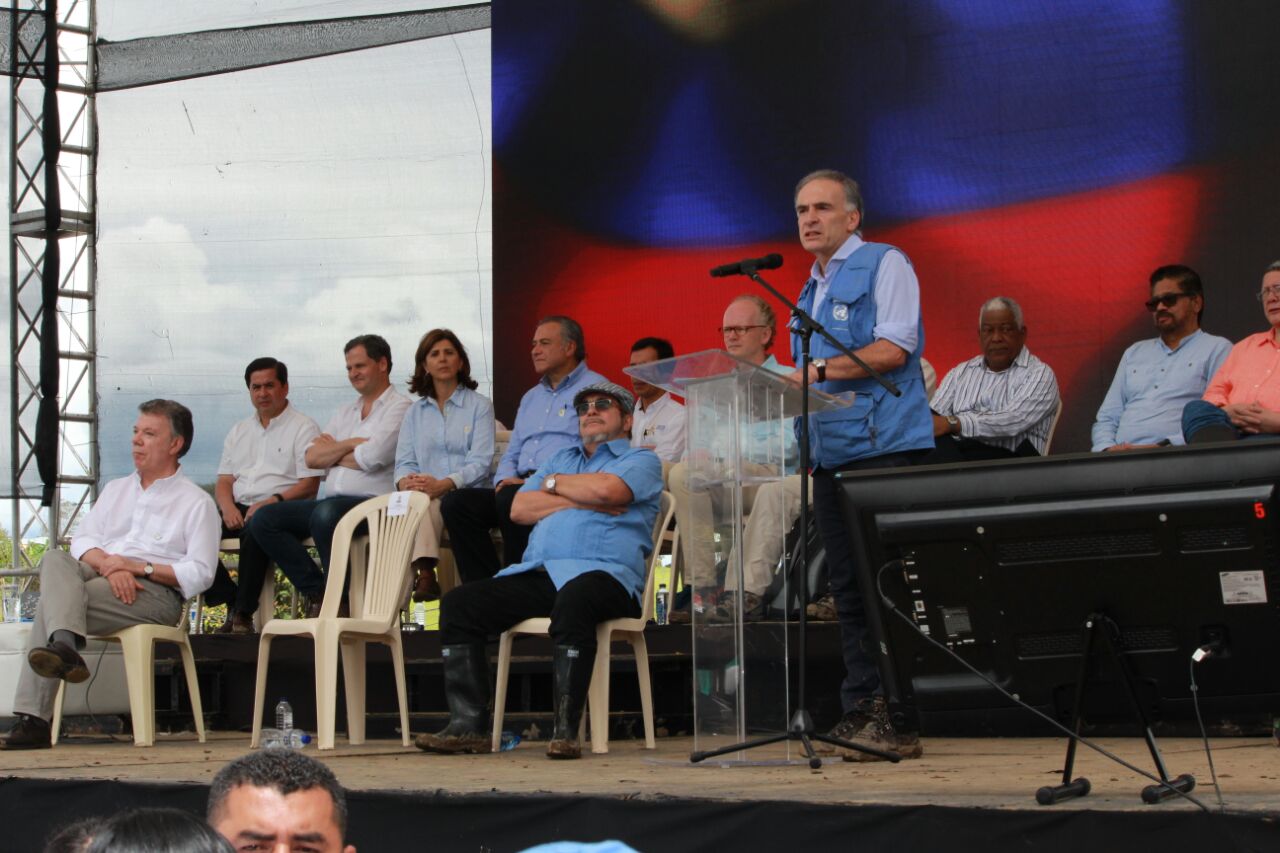El compromiso con la dejación de armas individuales adquirido por las FARC en el Acuerdo de Paz ha sido honrado: Jean Arnault, jefe de la Misión de la ONU en Colombia