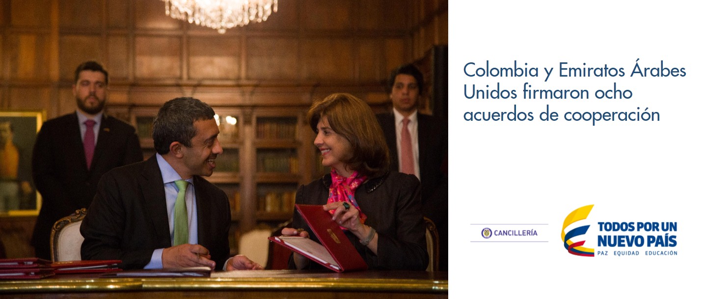 Colombia y Emiratos Árabes Unidos firmaron ocho acuerdos de cooperación