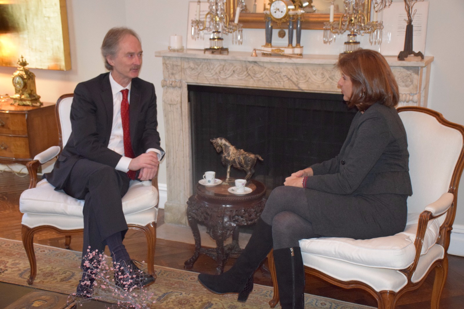 En su visita a ONU y a UNSC  Canciller Holguín se reunió con representante permanente de Noruega ante la ONU, Geir Pedersen