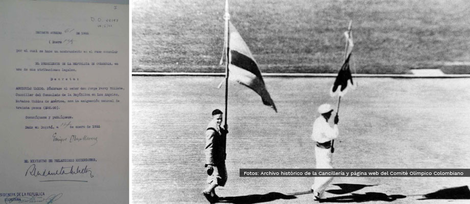 En los archivos históricos de Cancillería: el primer colombiano en unos juegos Olímpicos y Cónsul de Colombia en Los Ángeles en 1933