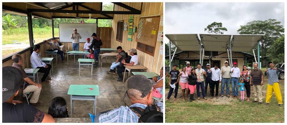 La Cancillería instaló dispositivos que aprovechan la energía producida por el sol y la convierten en energía eléctrica en la escuela rural de Peneya, Putumayo