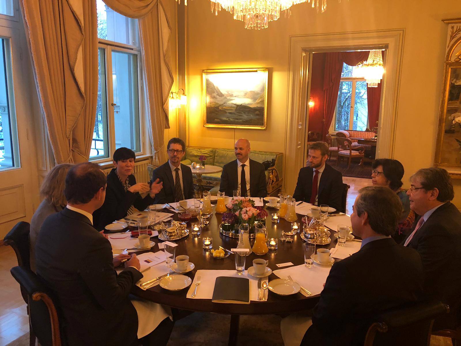 Canciller Carlos Holmes Trujillo agradeció a su homóloga de Noruega, Ine Marie Eriksen Soreide, el apoyo de su Gobierno a la estabilización y convivencia pacífica en Colombia