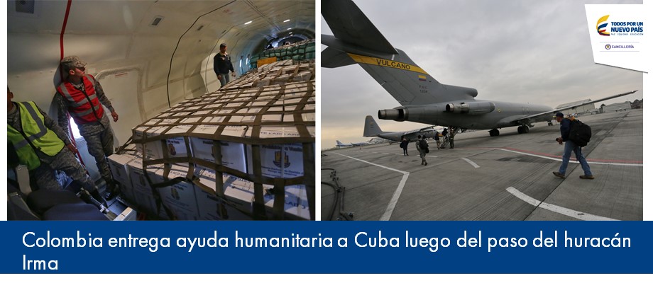 Colombia entrega ayuda humanitaria a Cuba luego del paso del huracán 