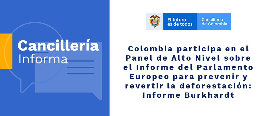 Colombia participa en el Panel de Alto Nivel sobre el Informe del Parlamento Europeo para prevenir y revertir la deforestación