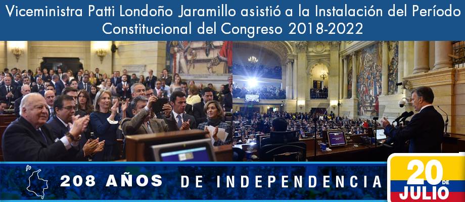 Viceministra de Relaciones Exteriores asistió a la Instalación del Período Constitucional del Congreso 2018-2022