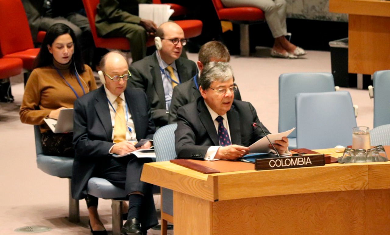 Canciller hablando ante el Consejo de Seguridad de la ONU reconoce avances en ejecución de la Política de Paz con Legalidad del Presidente Duque y rechaza de forma unánime rearme de alias Márquez