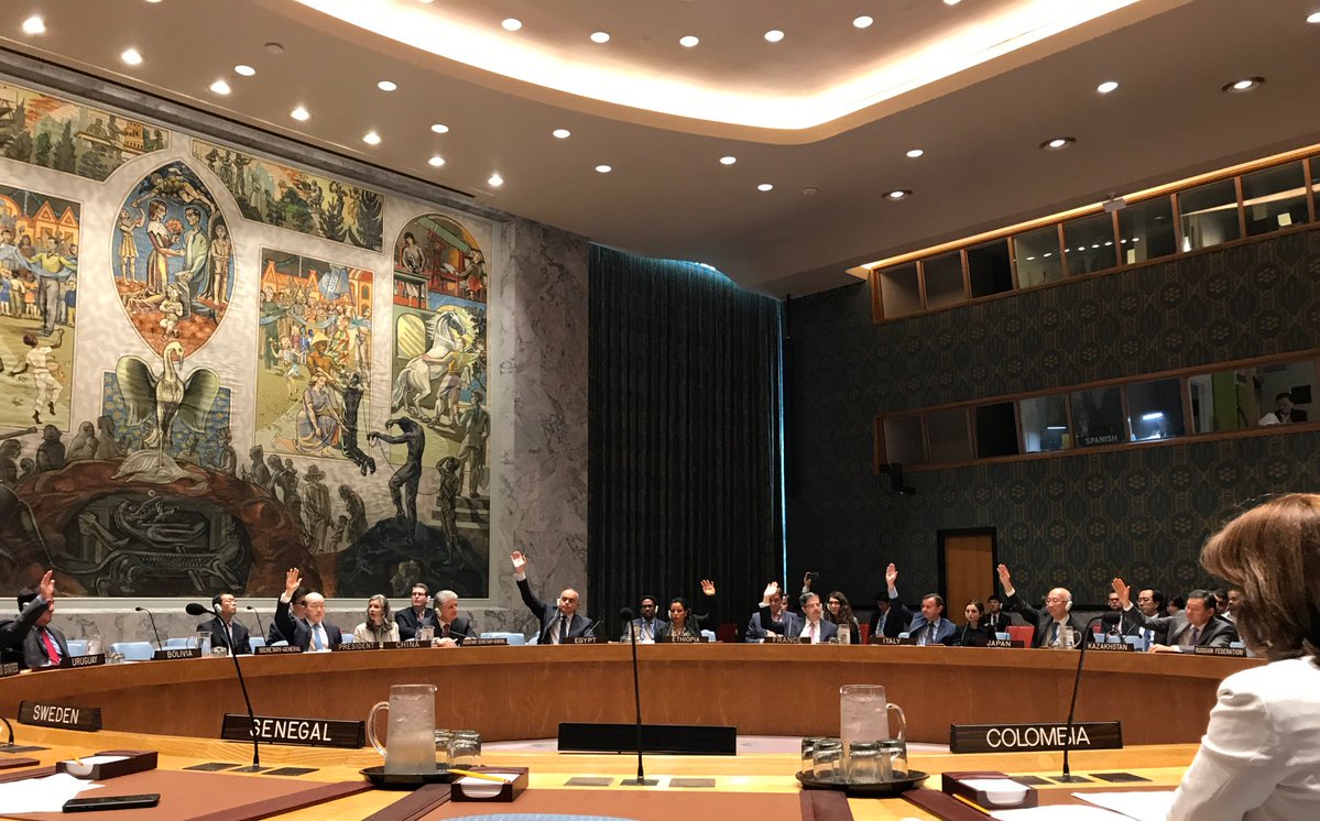 "Le agradezco emocionada a todos los miembros del Consejo la aprobación de esta nueva resolución": Canciller Holguín durante su intervención en el Consejo de Seguridad de la ONU