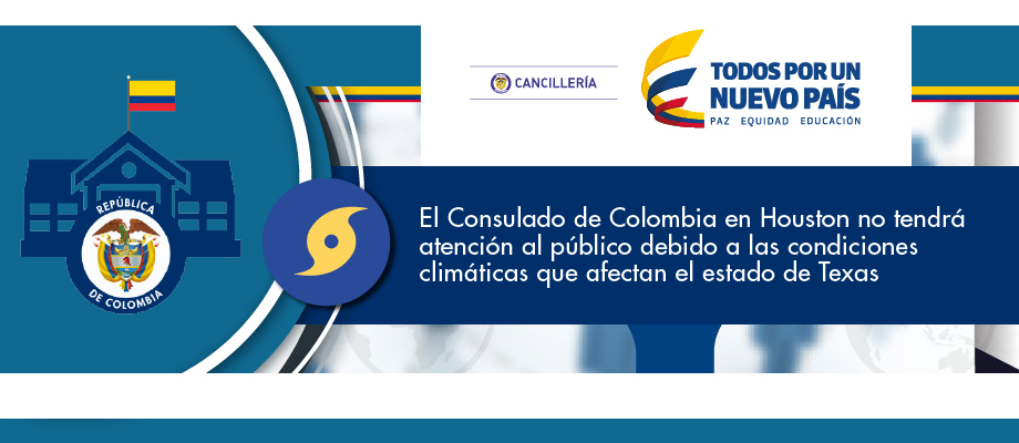 El Consulado de Colombia en Houston no tendrá atención al público debido a las condiciones climáticas que afectan a Texas