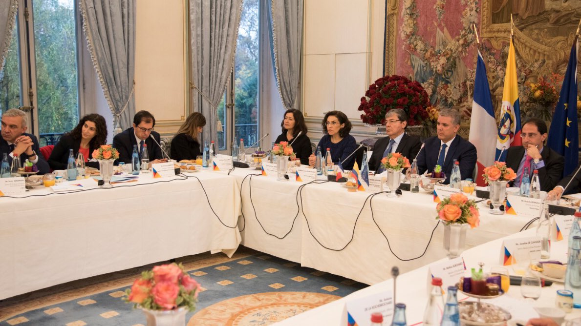 Presidente Duque, acompañado por el Canciller Trujillo, expuso la agenda económica de su Gobierno ante empresarios de Francia