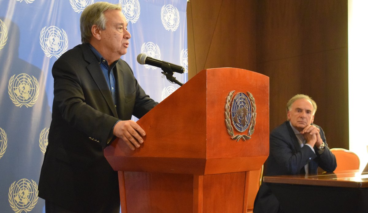 "Lo que estamos viendo es una transformación extraordinaria. Inspira una gran esperanza para el futuro y la paz en Colombia": António Guterres