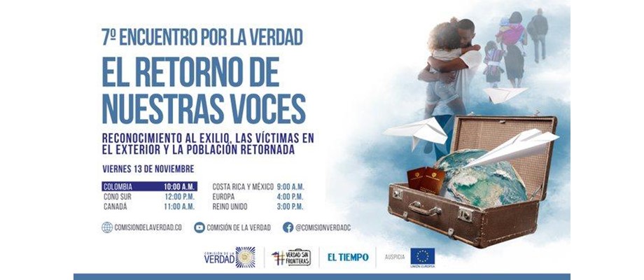 El 7º encuentro por la verdad el retorno de nuestras voces se realizará el 13 de noviembre de 2020 El 7º encuentro por la verdad el retorno de nuestras voces se realizará el 13 de noviembre