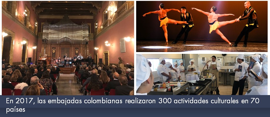 En 2017, las embajadas colombianas realizaron 300 actividades culturales en varios países