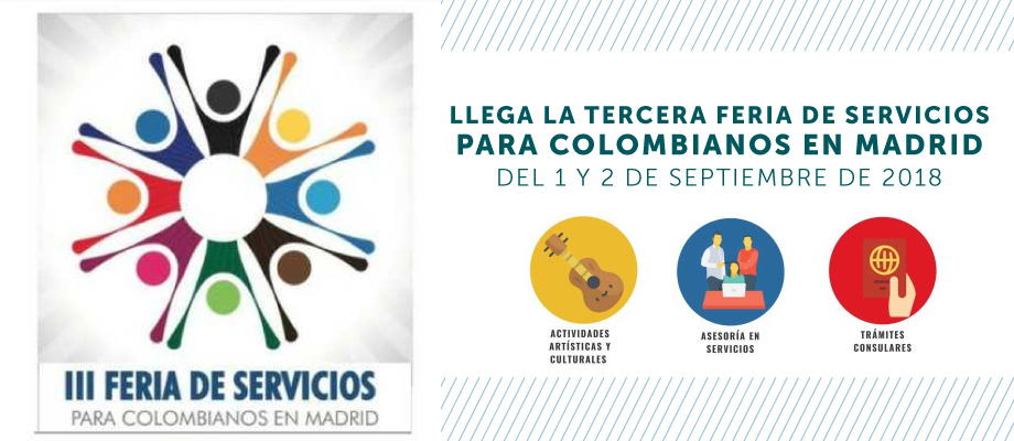 Llega la Tercera Feria de Servicios para colombianos en Madrid el 1 y 2 de septiembre