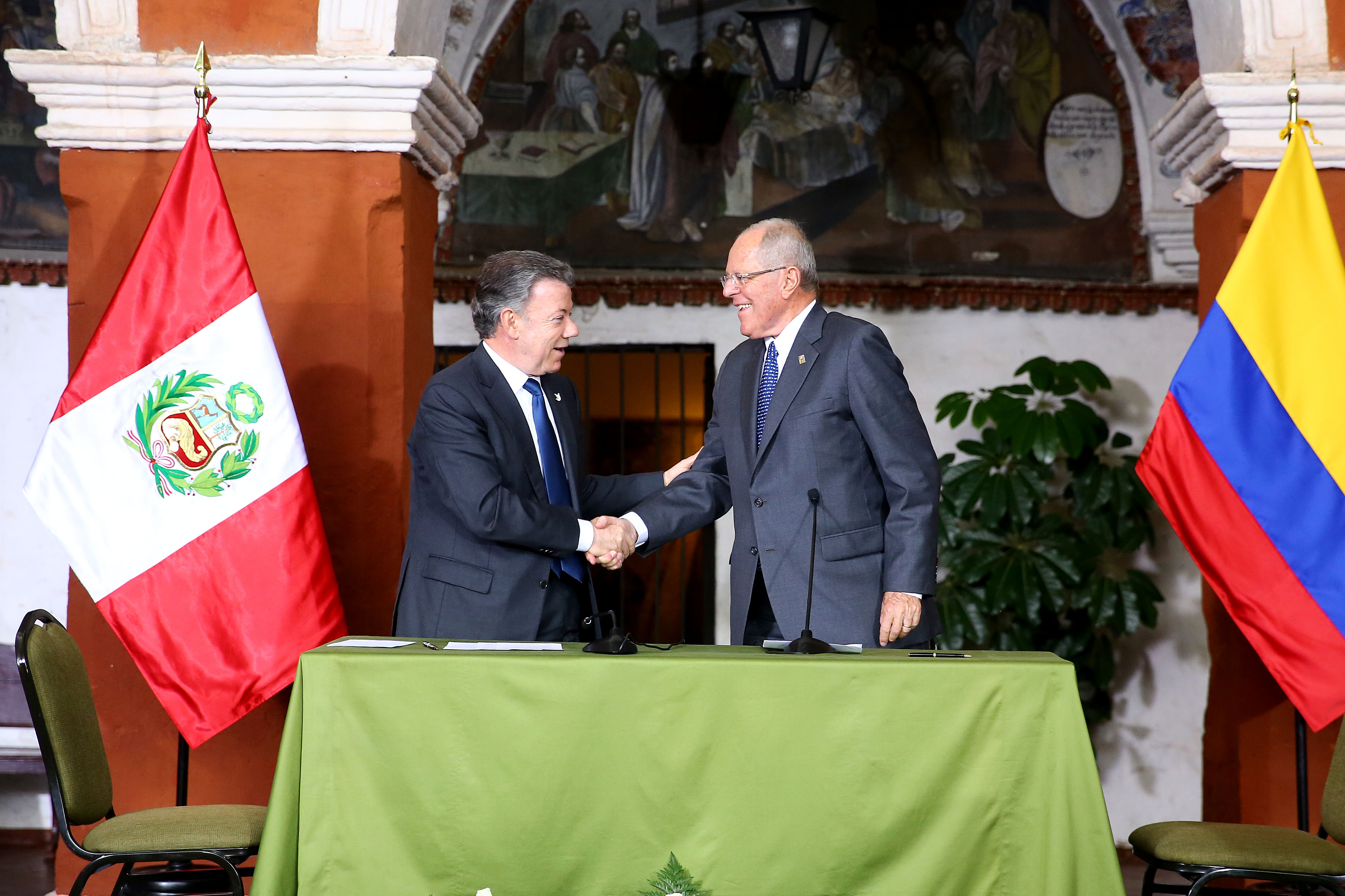 Presidentes de la República de Colombia, Juan Manuel Santos Calderón, y de la República del Perú, Pedro Pablo Kuczynski Godard