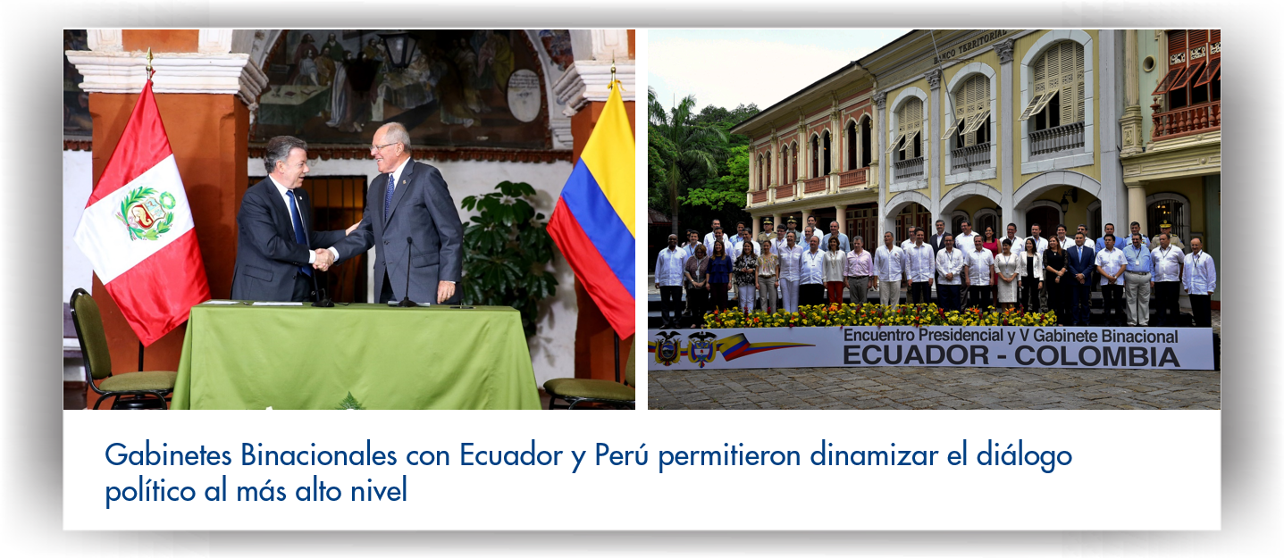 Gabinetes Binacionales con Ecuador y Perú permitieron dinamizar el diálogo político 