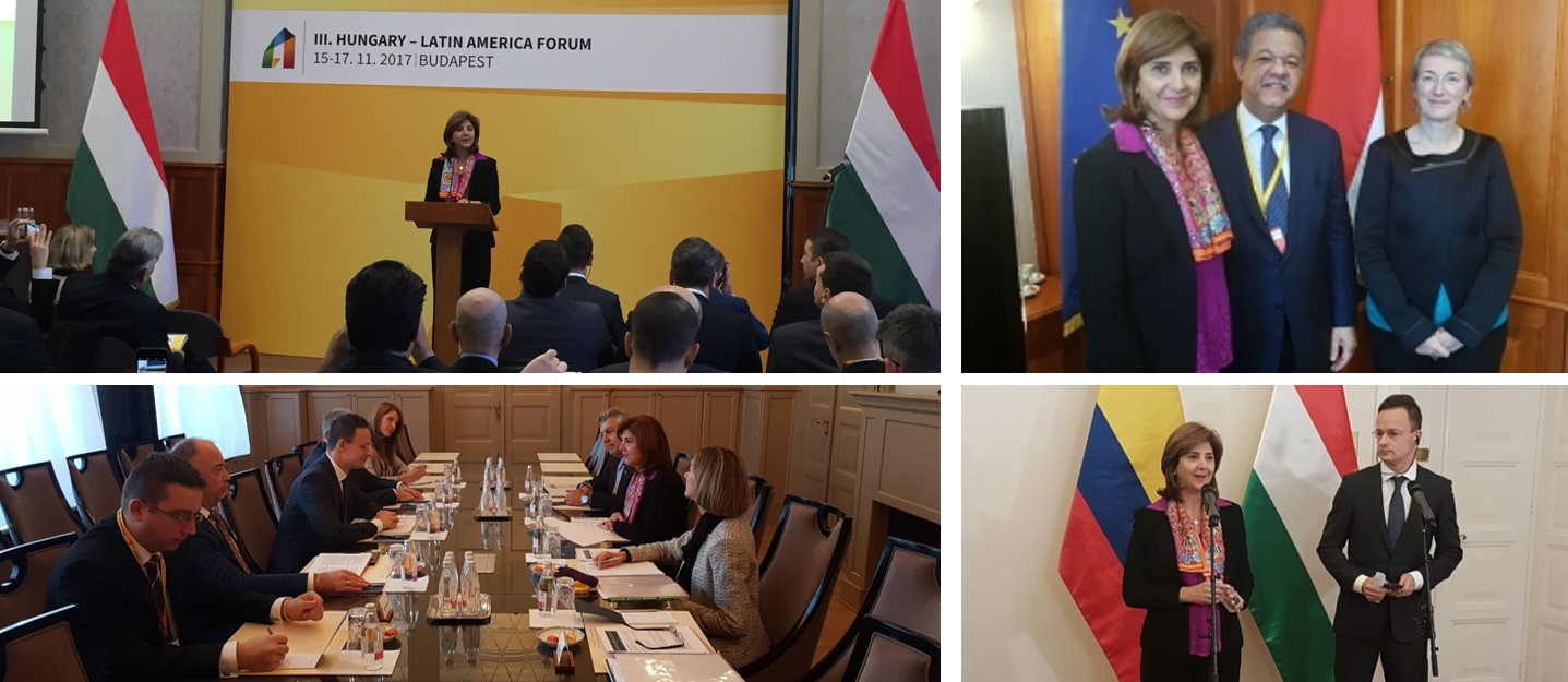 La Ministra de Relaciones Exteriores, María Ángela Holguín, realizó visita de trabajo a Hungría