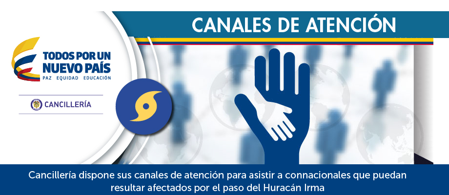 Cancillería dispone sus canales de atención para asistir a connacionales que puedan resultar afectados por el paso del Huracán Irma