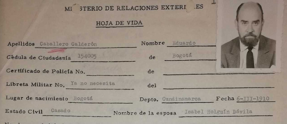 En nuestros archivos: rastros de Eduardo Caballero Calderón, funcionario de Cancillería y uno de los escritores más importantes de Colombia