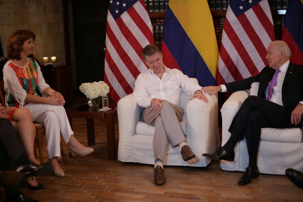 El  apoyo de los Estados Unidos  a la paz y al posconflicto en Colombia, en particular con  la iniciativa Paz Colombia, fueron los temas destacados en la reunión bilateral que sostuvieron el Presidente Juan Manuel Santos y el Vicepresidente Joe Biden.
