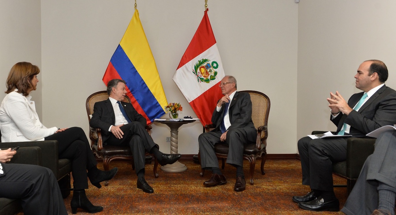Canciller Holguín participó en la reunión bilateral que sostuvieron los Presidentes de Colombia, Juan Manuel Santos y de Perú, Pedro Pablo Kuczynski