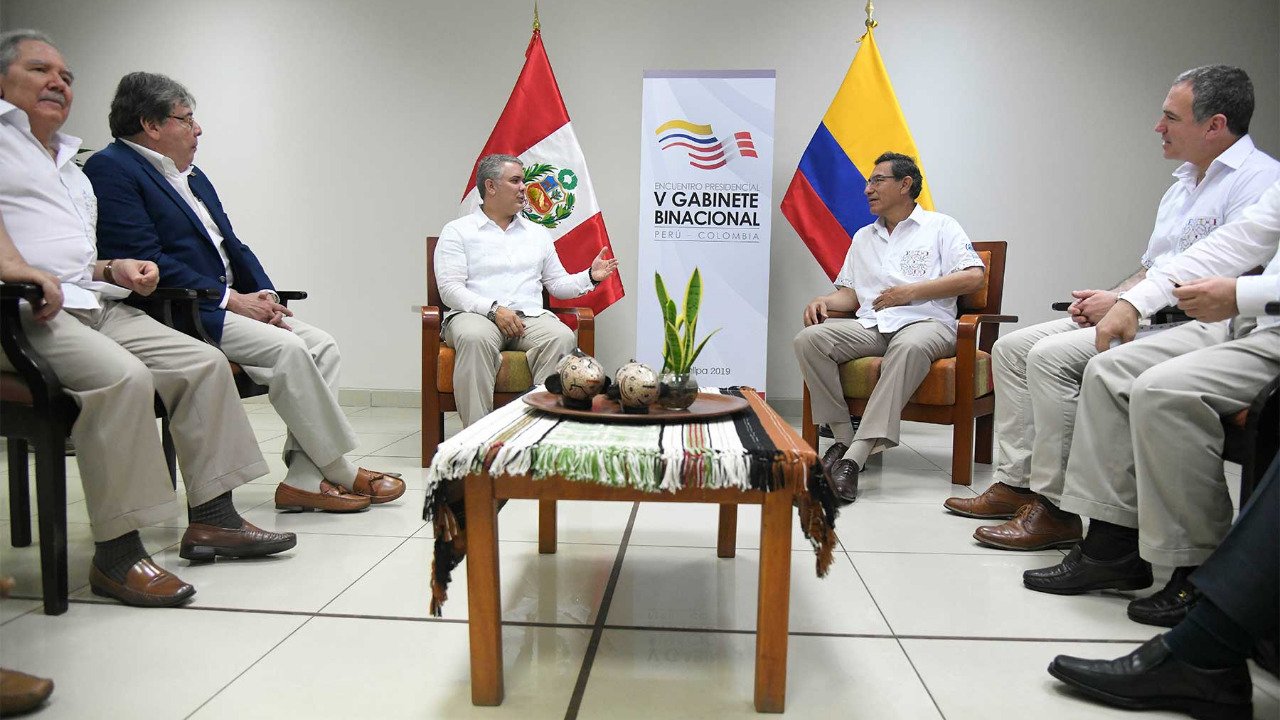 Presidentes Iván Duque y Martín Vizcarra sostuvieron una reunión privada antes de iniciar el V Gabinete Binacional en Pucallpa