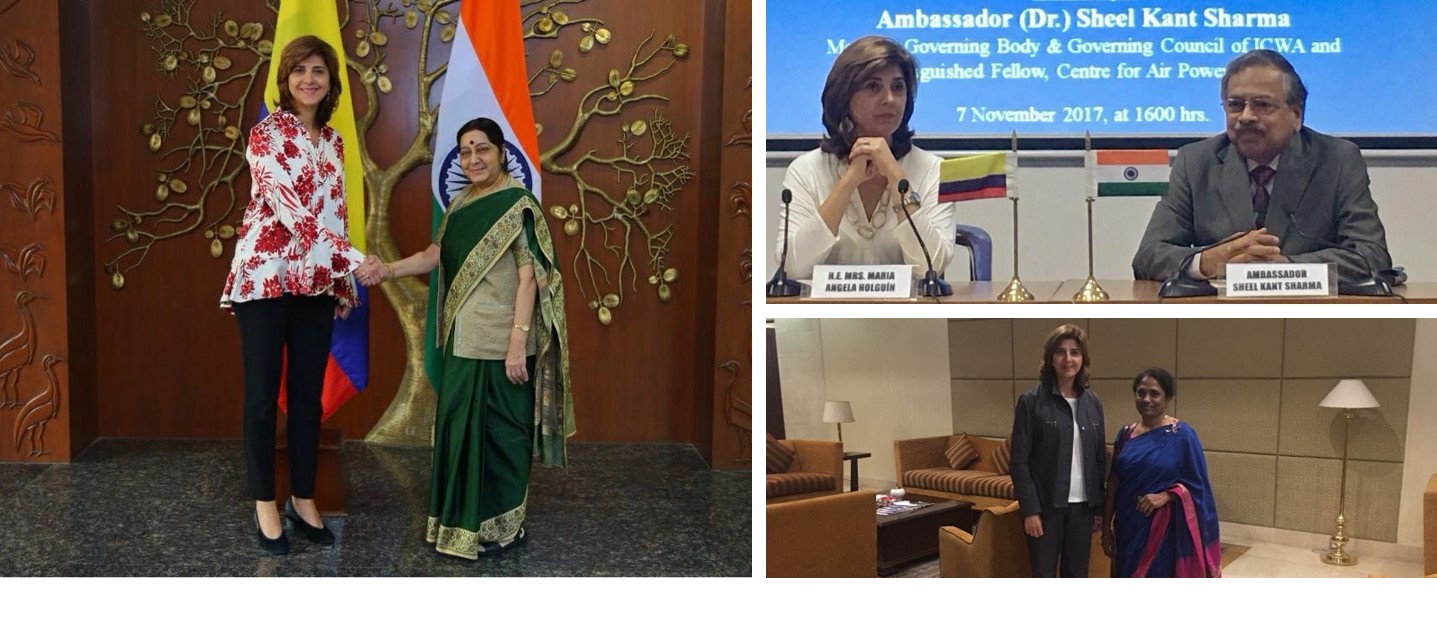 Canciller Holguín se reunió con su homóloga, Sushma Swaraj, y realizó diferentes actividades durante su visita oficial a India