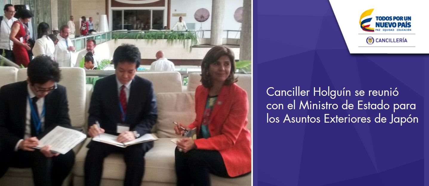 La Canciller Holguín se reunió con el Ministro de Estado para los Asuntos Exteriores de Japón